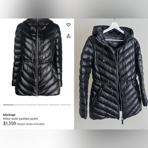 Mackage Black Down Tara Jacket